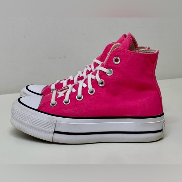 Women’s 5 Converse Chuck Taylor High Top Double Stacked Platform Sneakers Shoes - Picture 5 of 16